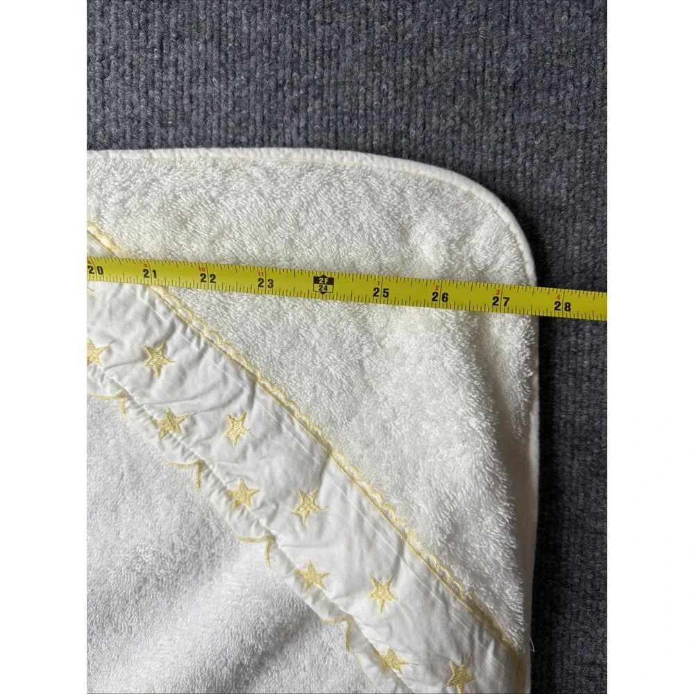 Sweet William Baby Hooded Towel White Yellow Stars Cotton‎ Portugal